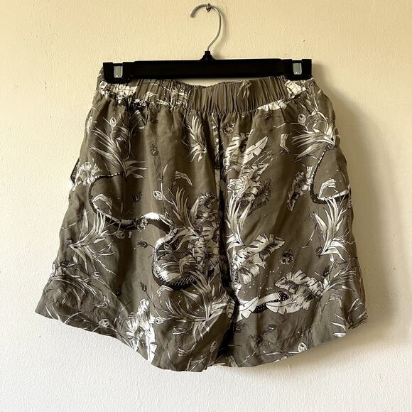 Anine Bing Candice Tropical Print Shorts green size S C10 - Picture 3 of 4